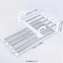 Cabide Organizador Inox para Calças - Retrátil 5 em 1