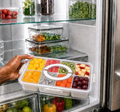 Organizador de Alimento Acrílico Com 8 Divisórias Para Frutas Legumes e Petiscos Transparente