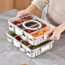 Organizador de Alimento Acrílico Com 8 Divisórias Para Frutas Legumes e Petiscos Transparente