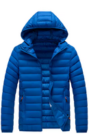 Jaqueta Puffer Masculina Capuz Inverno -Impermeável Preta™