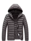 Jaqueta Puffer Masculina Capuz Inverno -Impermeável Preta™