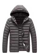 Jaqueta Puffer Masculina Capuz Inverno -Impermeável Preta™