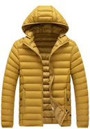 Jaqueta Puffer Masculina Capuz Inverno -Impermeável Preta™