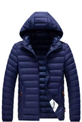 Jaqueta Puffer Masculina Capuz Inverno -Impermeável Preta™