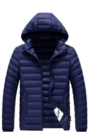Jaqueta Puffer Masculina Capuz Inverno -Impermeável Preta™