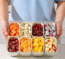 Organizador de Alimento Acrílico Com 8 Divisórias Para Frutas Legumes e Petiscos Transparente