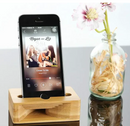 Suporte Universal de Bambu para Telefone Amplificador de Som