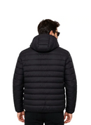 Jaqueta Puffer Masculina Capuz Inverno -Impermeável Preta™