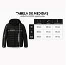 Jaqueta Puffer Masculina Capuz Inverno -Impermeável Preta™