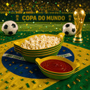 Kit Petisqueira Canoa Verde e Amarela – 14 Peças para Petiscos, Molhos e Festas
