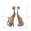 Escultura de Gatos Apaixonados Pintados em Graffiti Nórdico