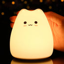 Mini Abajur de Silicone em Formato de Gatinho