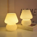 Luminária de mesa de Vidro Murano Listrada Estilo Pequeno Cogumelo Com Luzes LED 3 cores