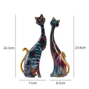 Escultura de Gatos Apaixonados Pintados em Graffiti Nórdico