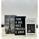 Conjunto Caixa Livro Decorativa Organizadora 3 Peças