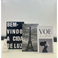 Conjunto Caixa Livro Decorativa Organizadora 3 Peças