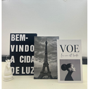 Conjunto Caixa Livro Decorativa Organizadora 3 Peças