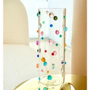 Vaso Decorado com Mix Gemas  Colorias de Vidro Para Decoração