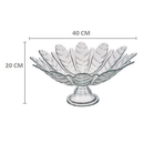 Fruteira de Vidro com Pé em Forma de Flor 40cm