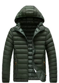 Jaqueta Puffer Masculina Capuz Inverno -Impermeável Preta™
