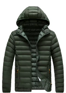 Jaqueta Puffer Masculina Capuz Inverno -Impermeável Preta™